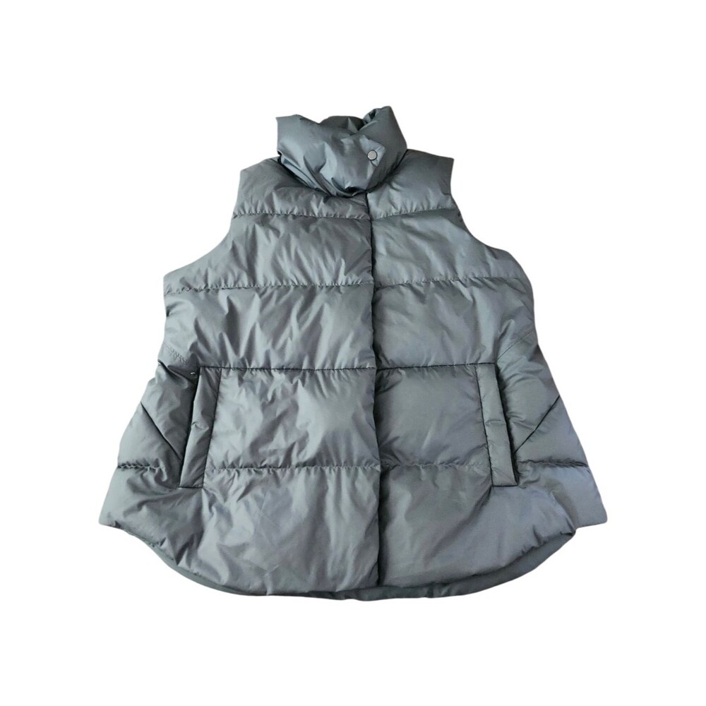 Athleta Metropolis Gray Down Filled Downtown Puffer Vest. Sz. 1X